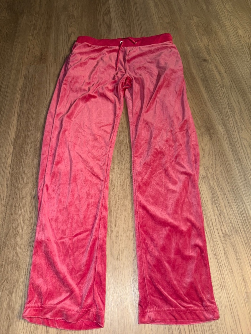 Hot Pink Velour Flare Pants Womens Medium Y2K Barbiecore Drawstring Lounge